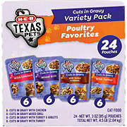 H-E-B Texas Pets Cuts in Gravy Wet Cat Food Pouches Variety Pack – Poultry Favorites
