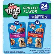 H-E-B Texas Pets Cuts in Gravy Wet Dog Food Pouches Grilled Flavor Variety Pack – Chicken & Filet Mignon