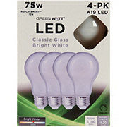Green Watt A19 75-Watt Frosted LED Light Bulbs - Bright White