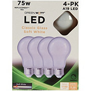 Green Watt A19 75-Watt Frosted LED Light Bulbs - Soft White