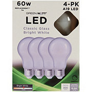 Green Watt A19 60-Watt Frosted LED Light Bulbs - Bright White