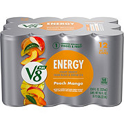 V8 Plus Energy Peach Mango Beverage Blend 8 oz Cans