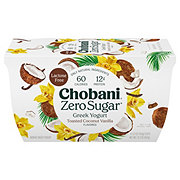 Chobani Zero Sugar Non-Fat Toasted Coconut Vanilla Yogurt
