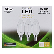 Green Watt B10 60-Watt Clear E12 LED Light Bulbs - Soft White