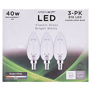 Green Watt B10 40-Watt Clear E12 LED Light Bulbs - Bright White