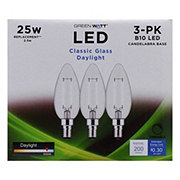 Green Watt B10 25-Watt Clear E12 LED Light Bulbs - Soft White