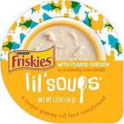 Friskies Purina Friskies Natural, Grain Free Wet Cat Food Lickable Cat Treats, Lil' Soups Flaked Chicken