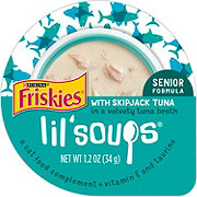 Friskies Purina Friskies Natural, Grain Free Senior Broth Wet Cat Food Lickable Cat Treats, Lil' Soups Skipjack Tuna
