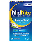 MidNite Back To Sleep 1.5 mg Melatonin Sleep Aid Quick Melt Tablets - Cherry