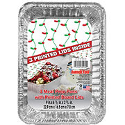 Handi-Foil Christmas Meal Prep Tin Foil Pans & Board Lids, 3 pk