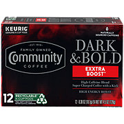 Community Coffee Dark & Bold Exxtra Boost Single Serve Coffee K Cups