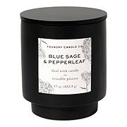 Foundry Candle Co. Blue Sage & Pepperleaf Scented Dual Wick Candle