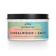 Good Chemistry Sandalwood & Smile Scented Vegan Plant-Based Tin Candle