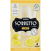 Italian Sorbetto by H-E-B Non-Dairy Frozen Fruit Bars – Lemon