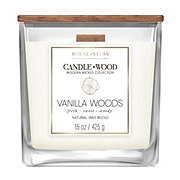 House of Velas Vanilla Woods Scented Wooden Wick Candle