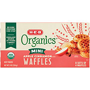 H-E-B Organics Mini Frozen Waffles - Apple Cinnamon