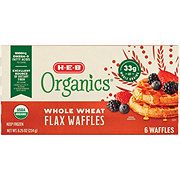 H-E-B Organics Frozen Waffles - Whole Wheat Flax