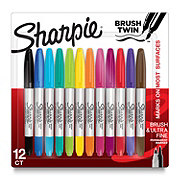 Sharpie Brush Twin Tip Permanent Markers - Assorted Ink