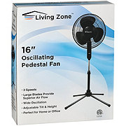 Living Zone Oscillating Pedestal Fan - Black