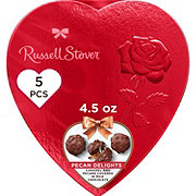 Russell Stover Pecan Delights Red Foil Valentine's Heart Gift Box, 5 pc