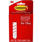Command Medium Replacement Strips - White