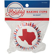 Destination Holiday Striped Texas Baking Cups - Red