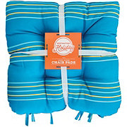 Destination Holiday Striped Chair Pads - Blue