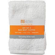 MU Kitchen Bar Mop Cloths - White, 3 Pk