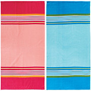 Destination Holiday Pink & Blue Striped Beach Towels, 2 Pk