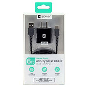 iHome USB-C to USB-A Cable with Wall Charger - Black