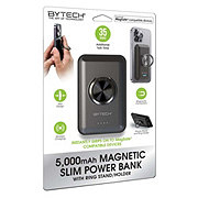 Bytech Magnetic Slim Power Bank with Ring Stand - Black