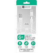 iHome USB-A to USB-C Charging Cable - White