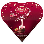 Lindt Lindor Strawberry Dark Chocolate Truffles Valentine's Heart Gift Box