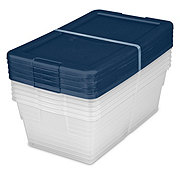 Sterilite Storage Bins with Lids - Marine Blue, 5 Pk