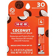 H-E-B Coconut Sunscreen Lip Balm - SPF 30