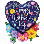 BLOOMS by H-E-B Folk Floral Heart Happy Mother's Day Helium Balloon