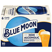 Blue Moon Non Alcoholic Belgian White Craft Beer 6 pk Cans