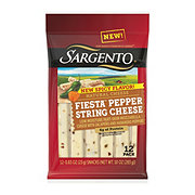 SARGENTO Fiesta Pepper Low Moisture Part-Skim Mozzarella String Cheese, 12 ct