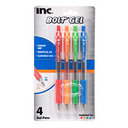 Inc Bolt 0.7mm Retractable Gel Pens - Assorted Ink