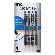 Inc Bolt 0.7mm Retractable Gel Pens - Black Ink