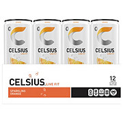 Celsius Sparkling Energy Drink - Orange, 12 Pk