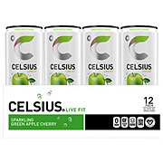 Celsius Sparkling Energy Drink - Green Apple Cherry, 12 Pk