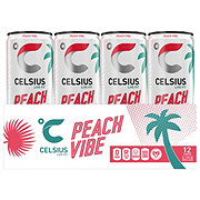 Celsius Sparkling Energy Drink - Peach Vibe, 12 Pk