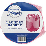 Destination Holiday Pop-Up Fabric Laundry Basket - Pink