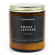 Calyan Wax Co. Smoke + Leather Scented Soy Candle