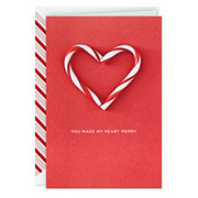 Hallmark Signature Candy Cane Heart Christmas Card - S25, S13