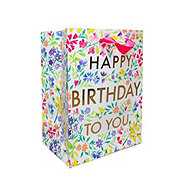 Marcel Schurman Happy Birthday To You Wildflower Gift Bag - White
