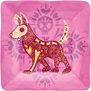 Destination Holiday Dia de los Muertos El Perro Square Plate - Purple