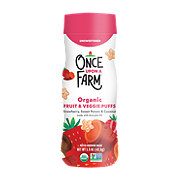 Once Upon a Farm Organic Fruit & Veggie Puffs - Strawberry, Sweet Potato & Coconut