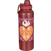 Destination Holiday Dia de los Muertos Sacred Heart Water Bottle - Maroon